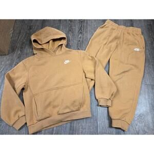 Nike Flax Sportswear Club Fleece Kids Youth Hoodie Jogger Sweatpants Set Medium